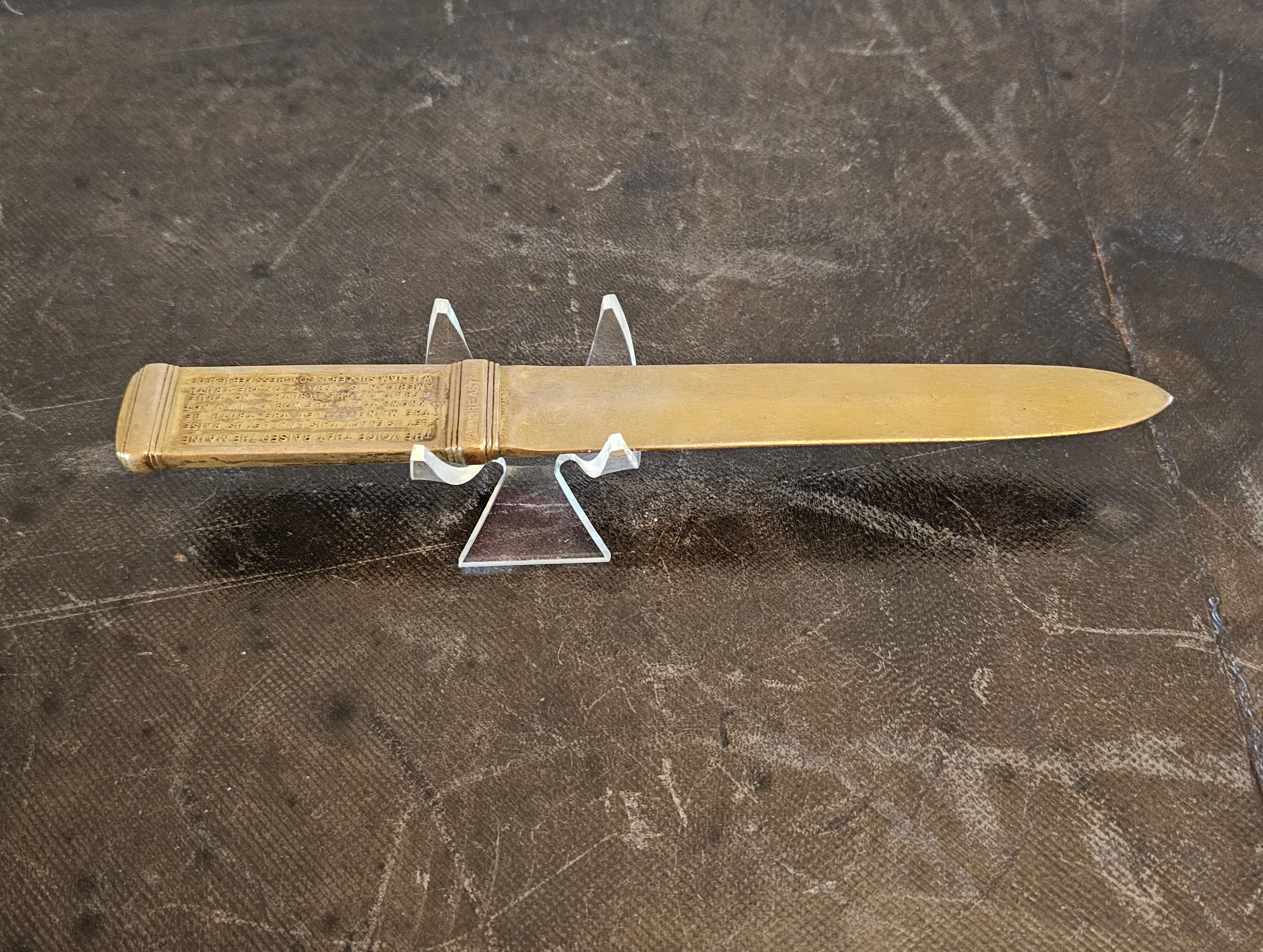 Antike Tiffany & Co.-Kollektion Waldorf Astoria USS Maine Brieföffner aus Bronze von Waldorf im Angebot 11