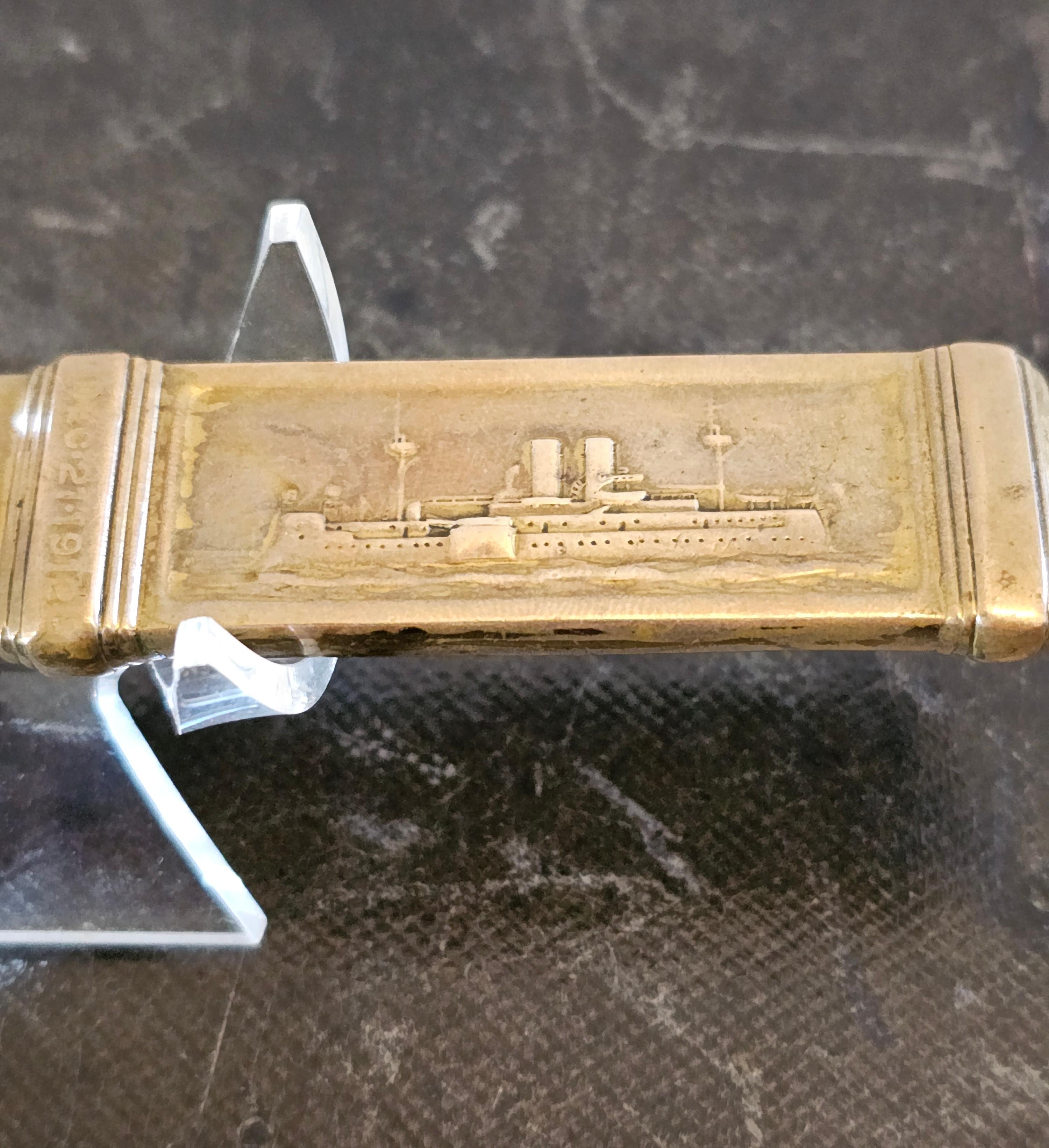 Antike Tiffany & Co.-Kollektion Waldorf Astoria USS Maine Brieföffner aus Bronze von Waldorf im Angebot 4