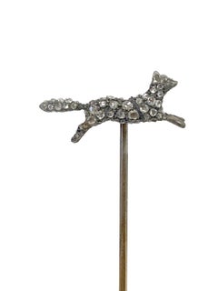 Antique Tiffany & Company Diamond Fox Stick Pin