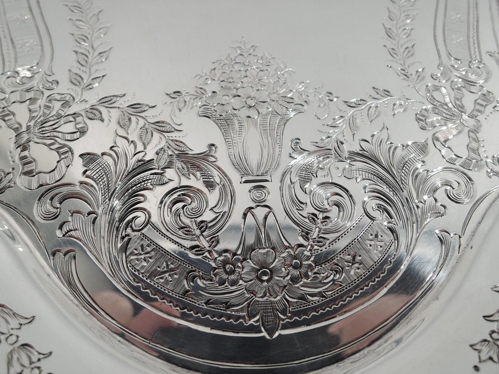 North American Antique Tiffany Edwardian Art Nouveau Sterling Silver Vanity Tray