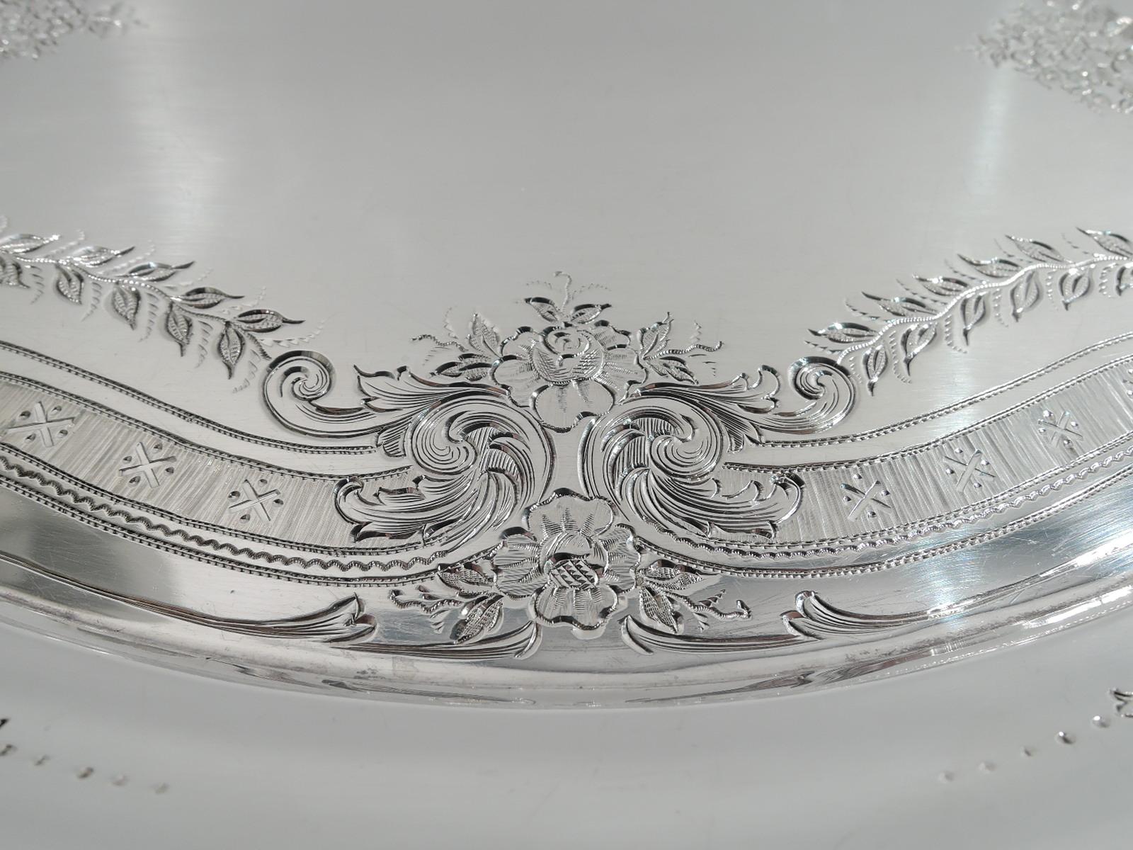 Antique Tiffany Edwardian Art Nouveau Sterling Silver Vanity Tray In Excellent Condition In New York, NY