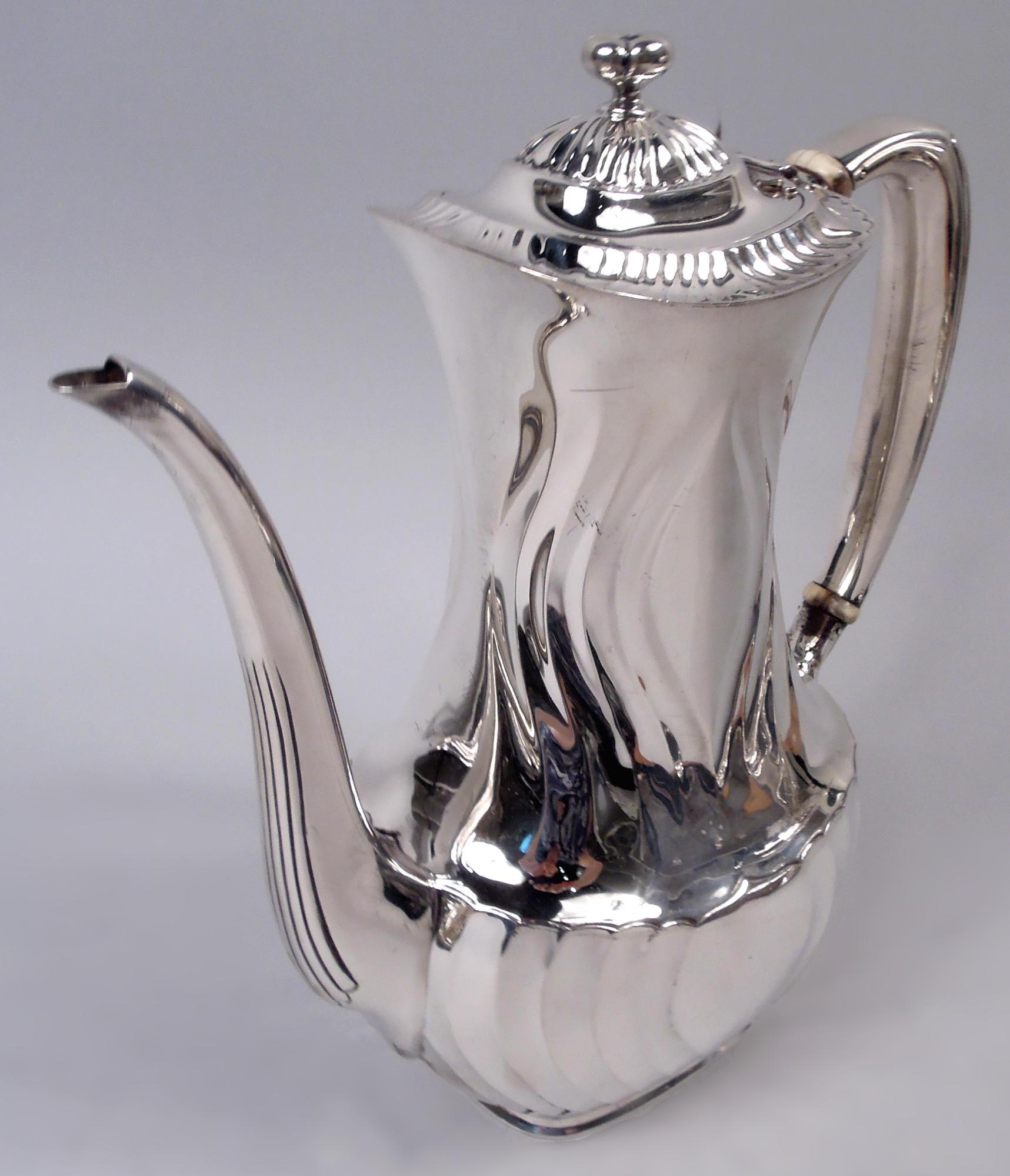 Antique Tiffany Edwardian Classical 6-Piece Coffee & Tea Set on Tray In Good Condition For Sale In New York, NY
