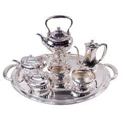 Antique Tiffany Edwardian Classical 6-Piece Coffee & Tea Set on Tray