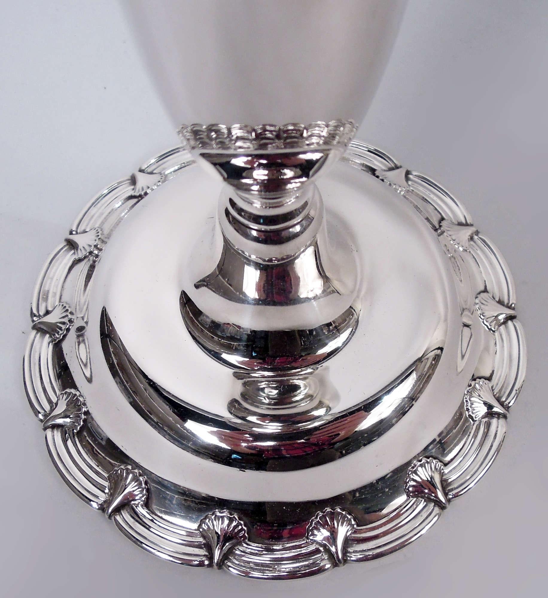 American Antique Tiffany Edwardian Classical Sterling Silver 14-Inch Vase For Sale