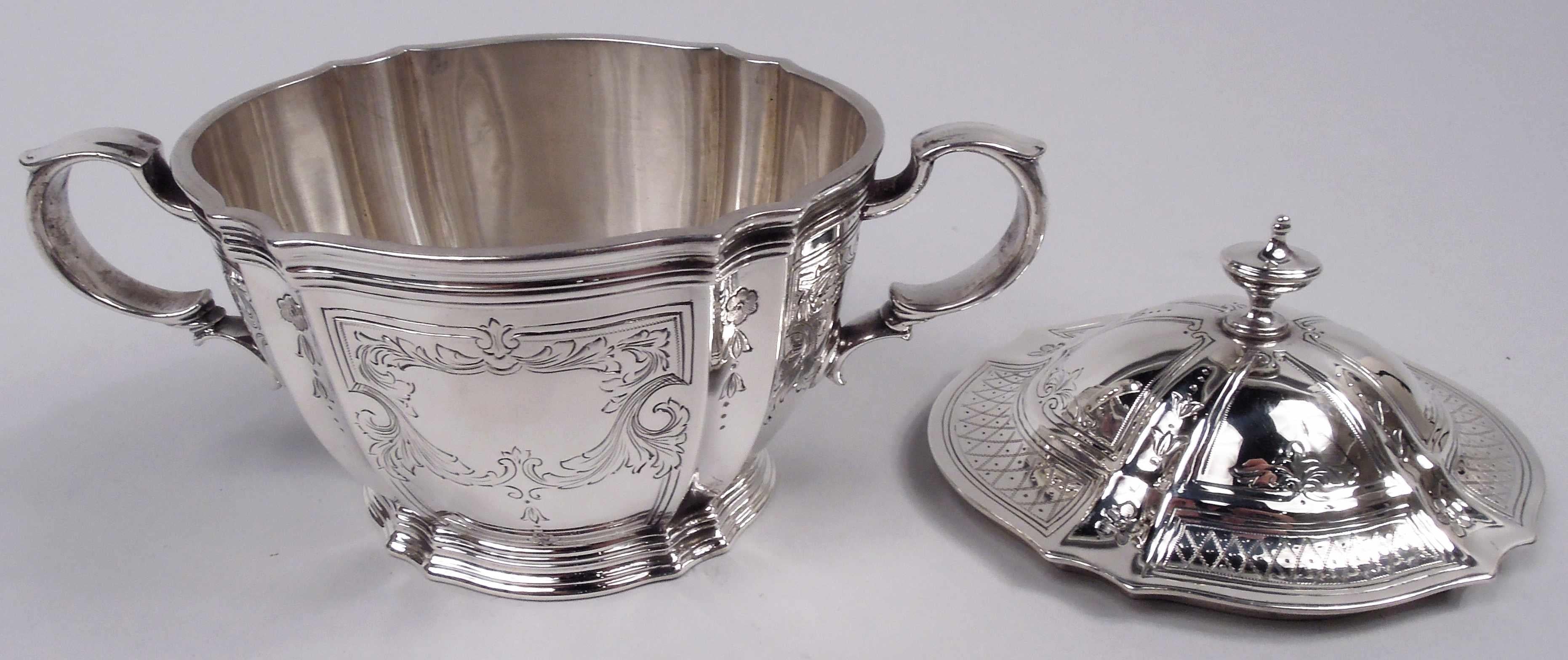 Antique Tiffany Edwardian Classical Sterling Silver Coffee Set on Tray For Sale 5