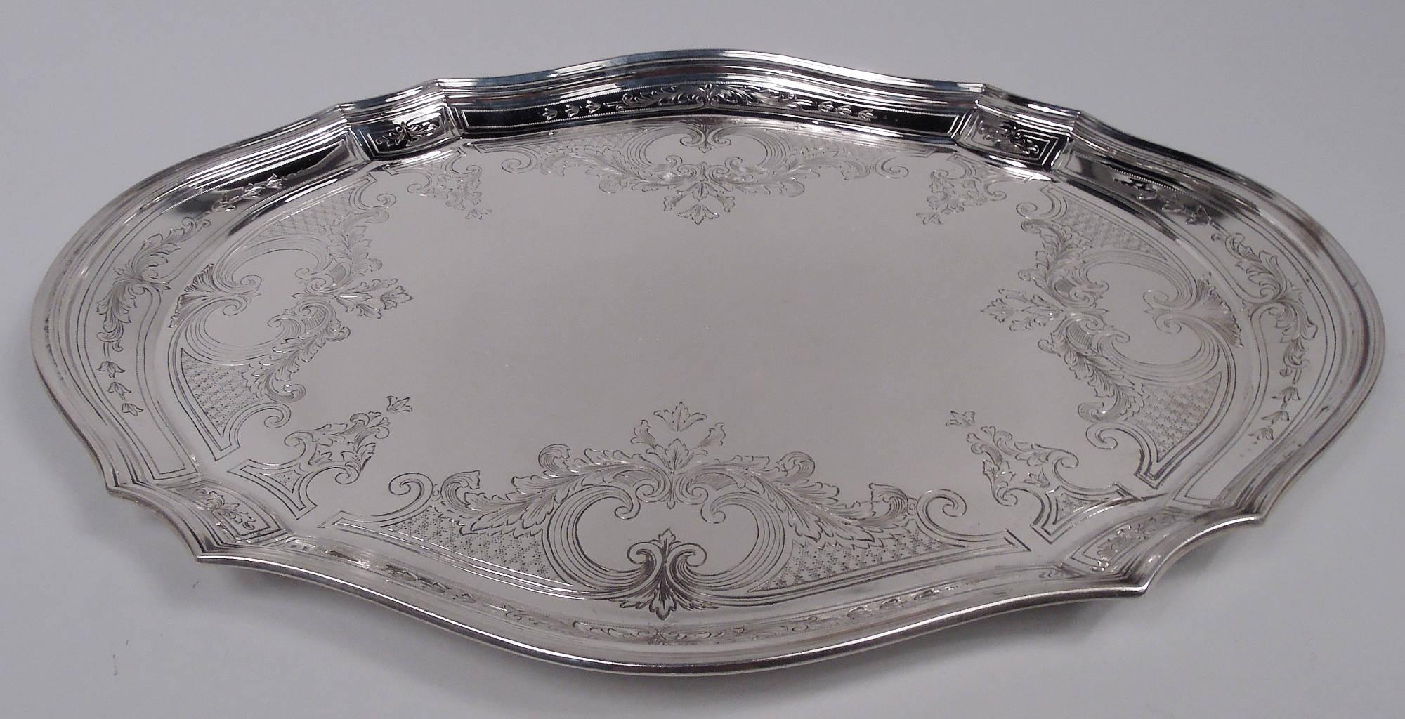 Antique Tiffany Edwardian Classical Sterling Silver Coffee Set on Tray For Sale 9