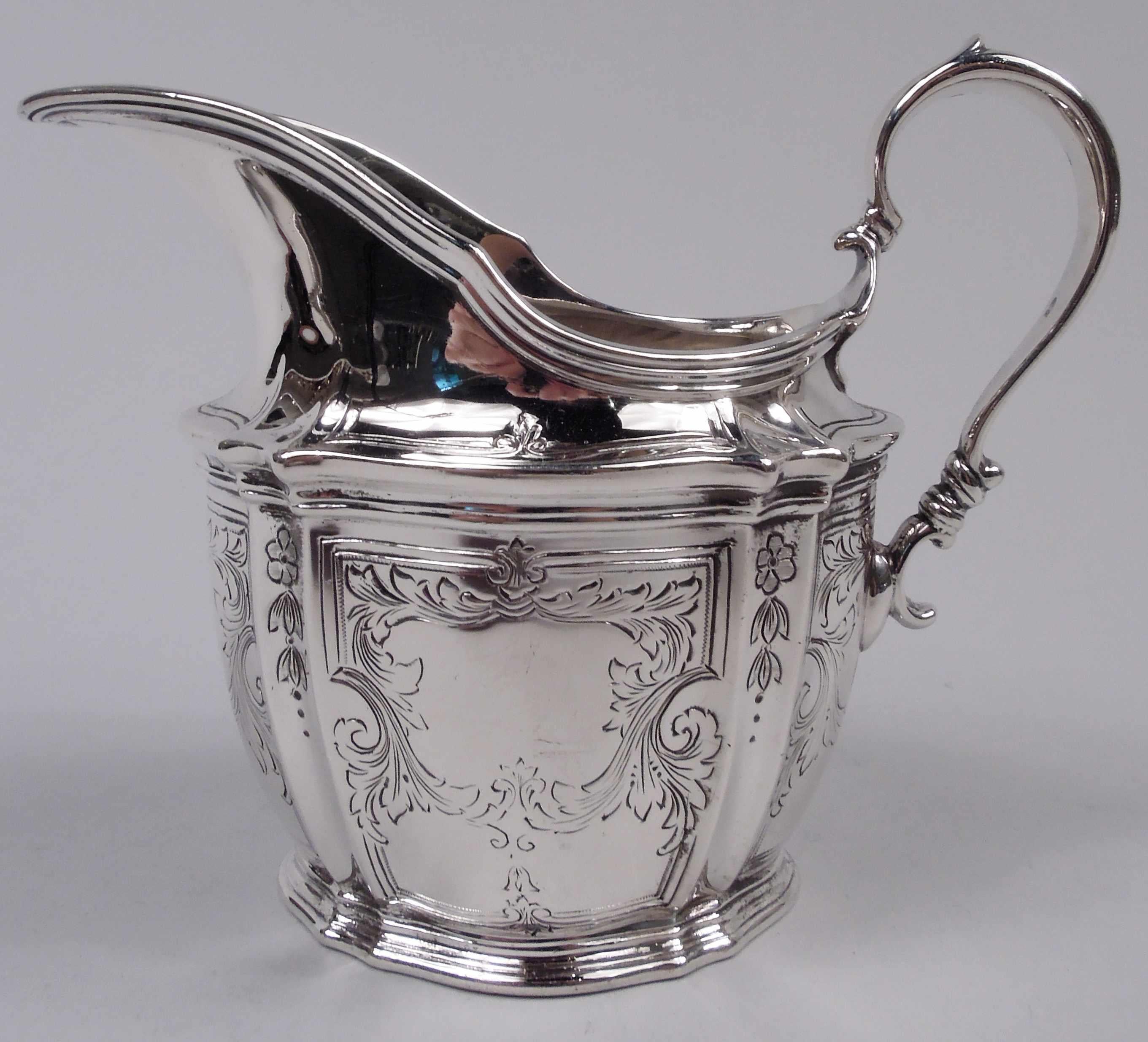 20th Century Antique Tiffany Edwardian Classical Sterling Silver Coffee Set on Tray For Sale
