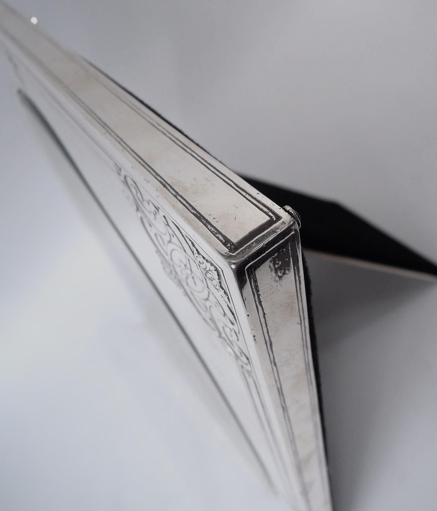 20th Century Antique Tiffany Edwardian Classical Sterling Silver Table Mirror For Sale