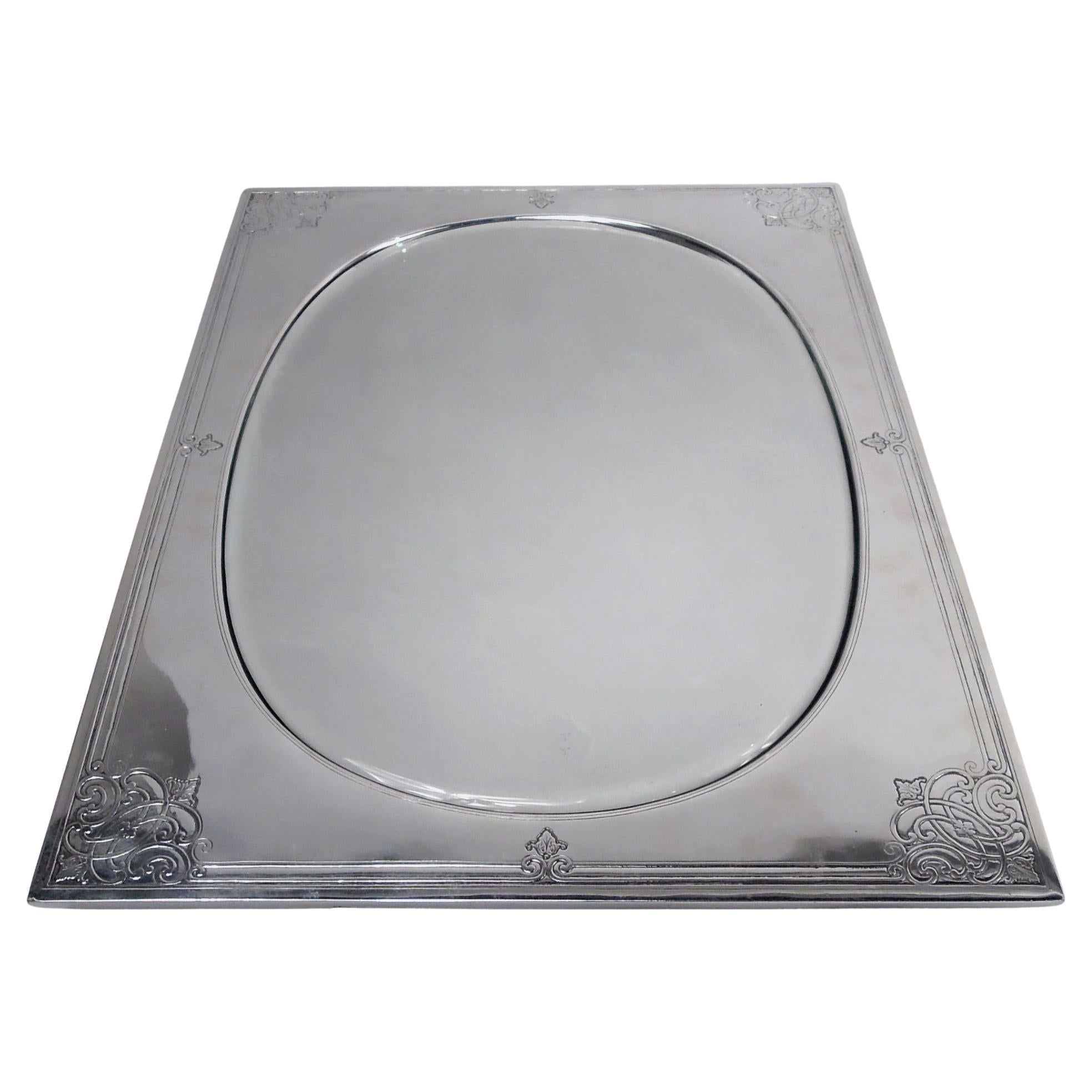 Antique Tiffany Edwardian Classical Sterling Silver Table Mirror