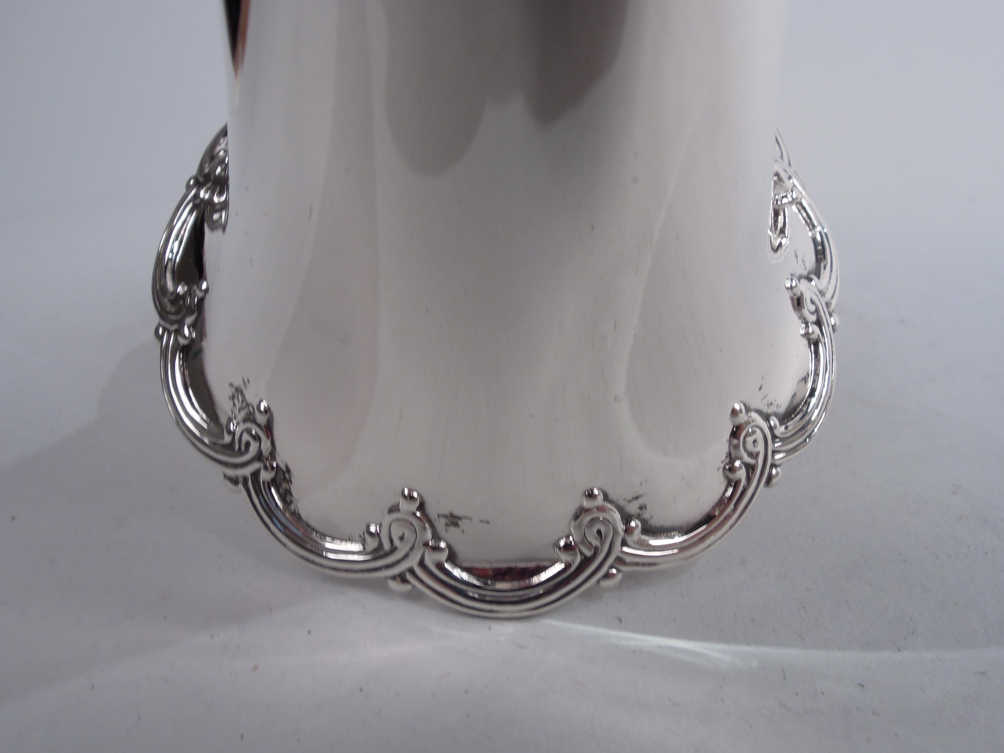 Antique Tiffany Edwardian Classical Sterling Silver Vase In Good Condition In New York, NY