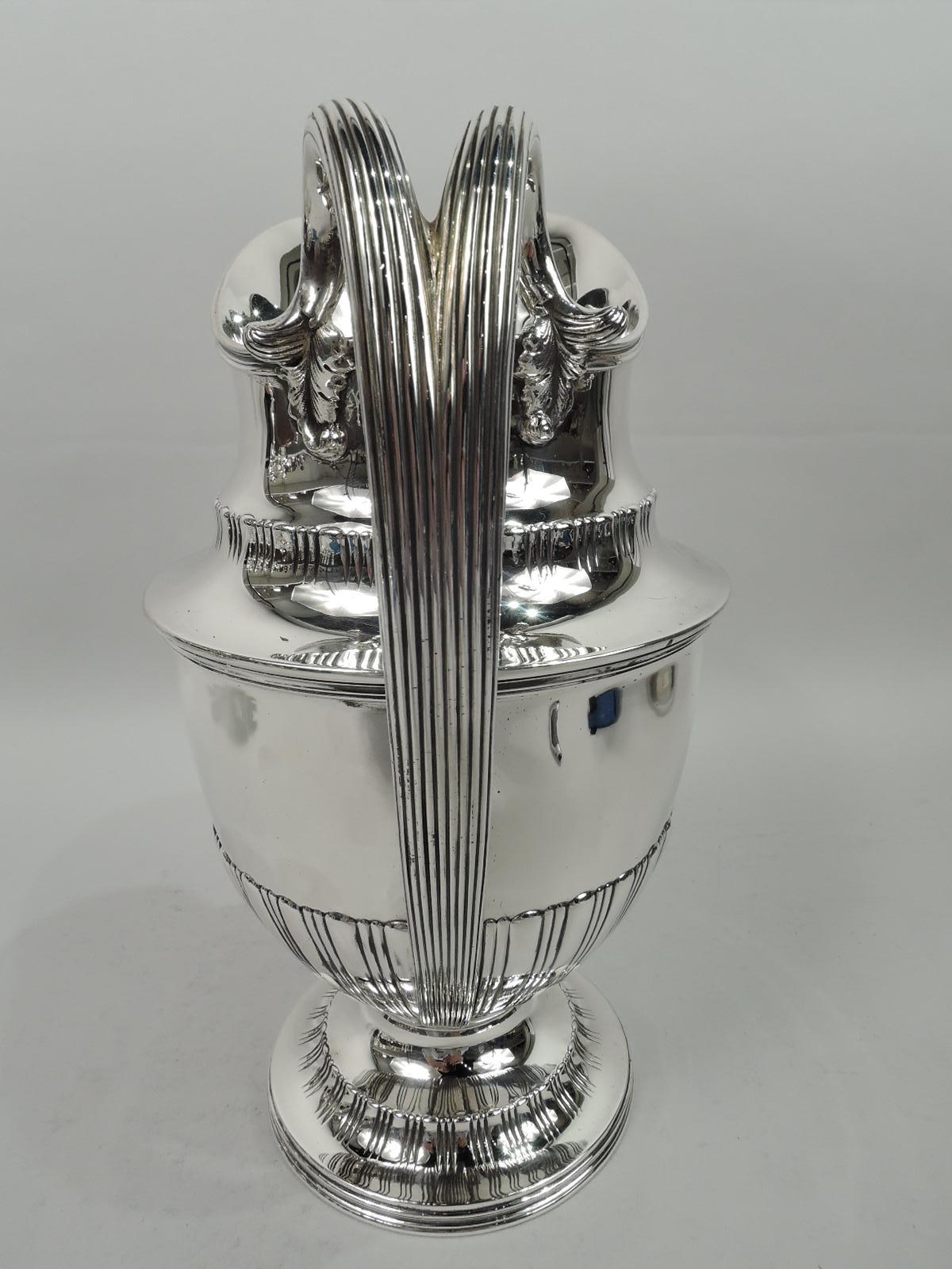 American Antique Tiffany Edwardian Classical Sterling Silver Water Pitcher