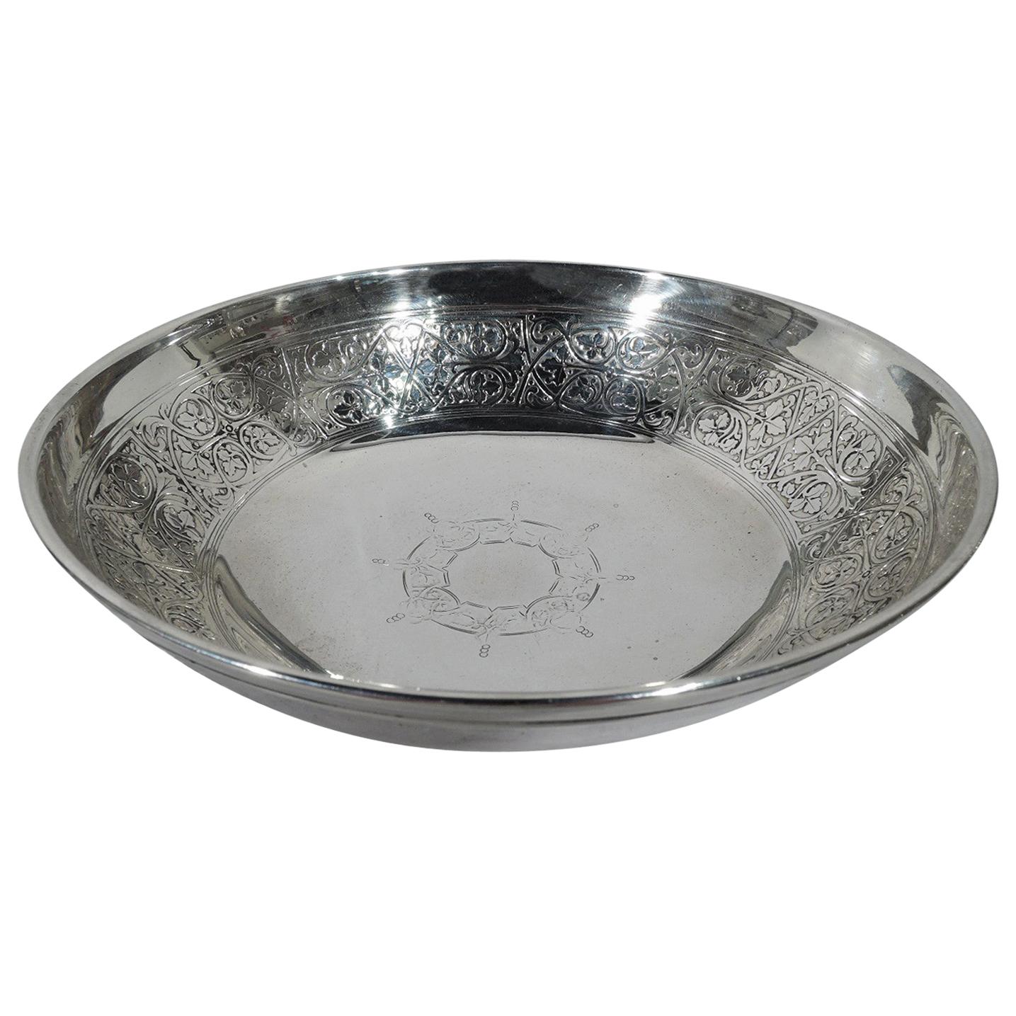 Antique Tiffany Edwardian Gothic Sterling Silver Bowl