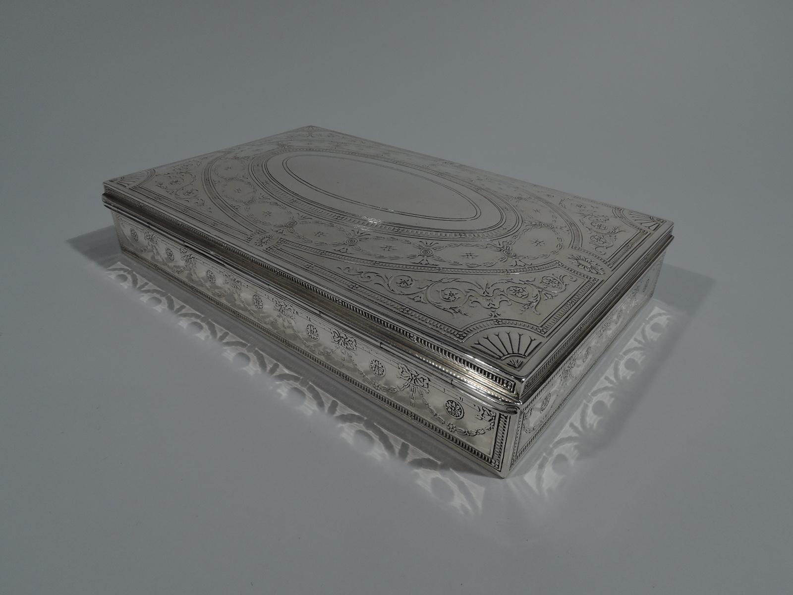 Neoclassical Revival Antique Tiffany Edwardian Neoclassical Sterling Silver Box