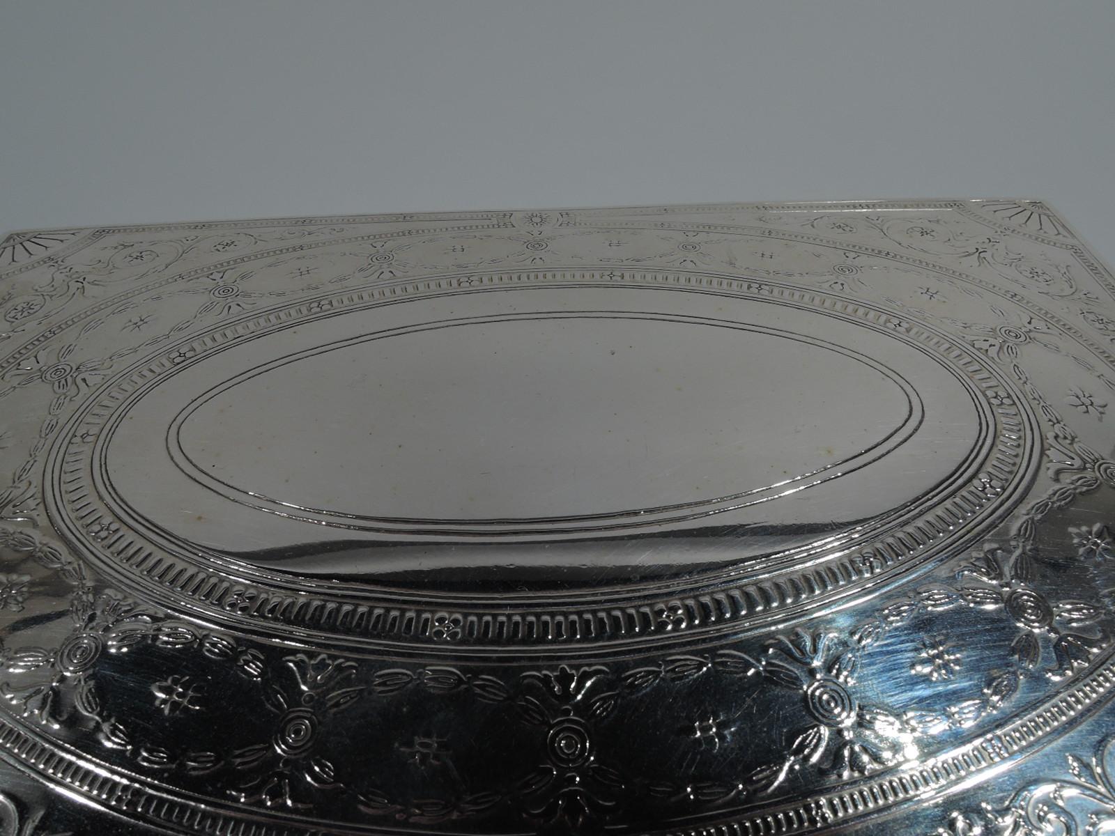 Antique Tiffany Edwardian Neoclassical Sterling Silver Box In Excellent Condition In New York, NY