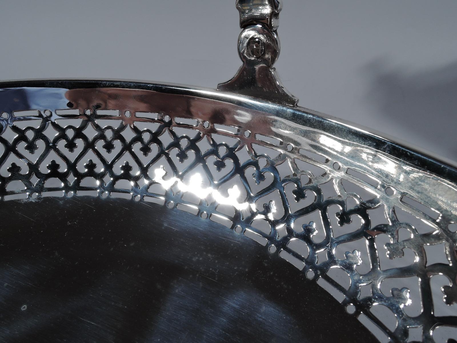 20th Century Antique Tiffany & Co. Edwardian Pierced Sterling Silver Basket Bowl