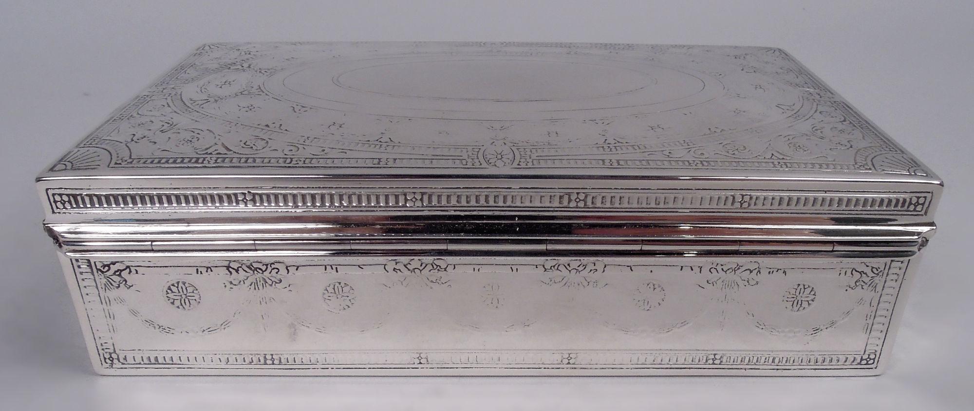 Americano Scatola antica Tiffany Edwardian Regency in argento sterling in vendita