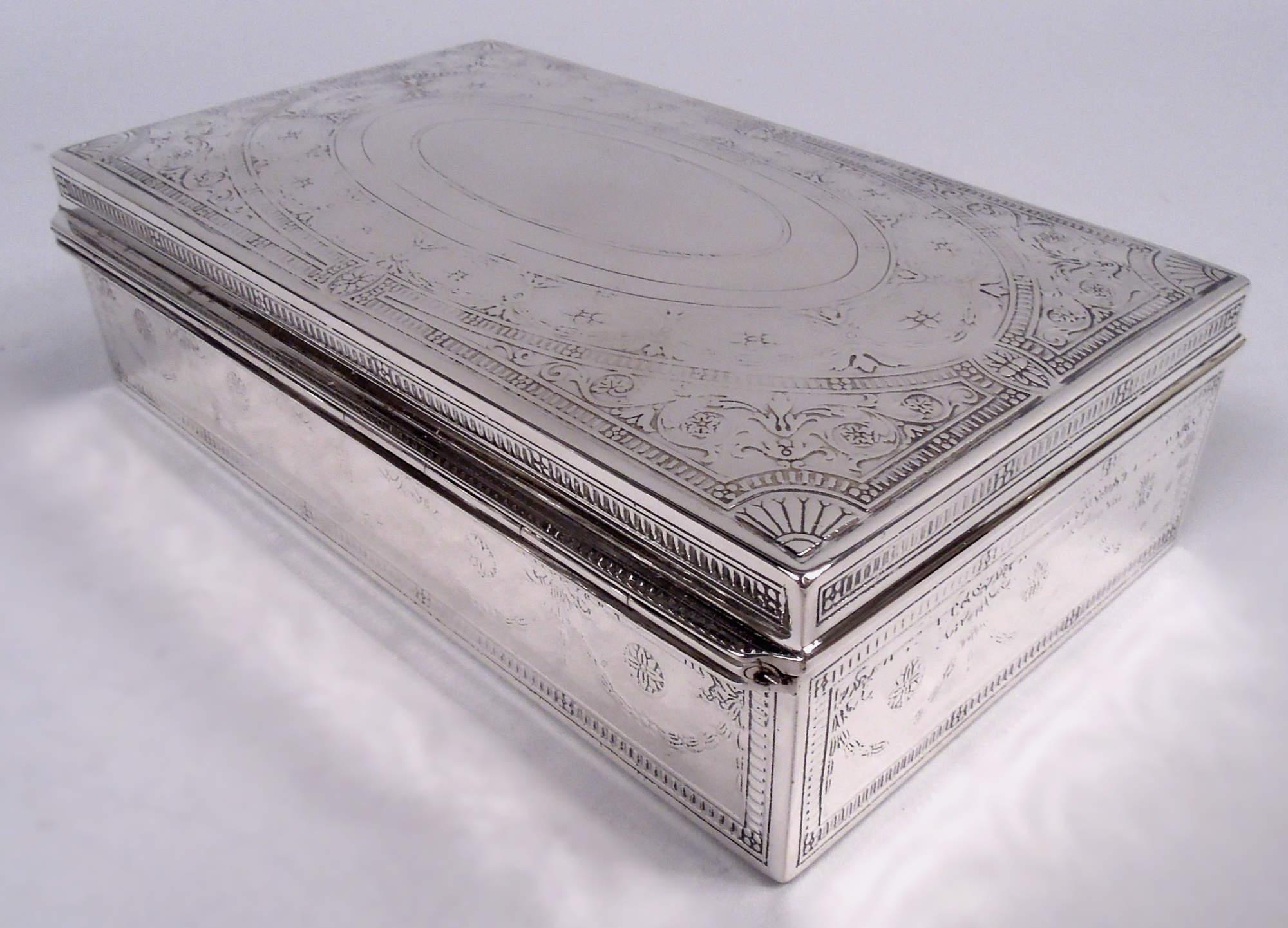 Scatola antica Tiffany Edwardian Regency in argento sterling In condizioni buone in vendita a New York, NY