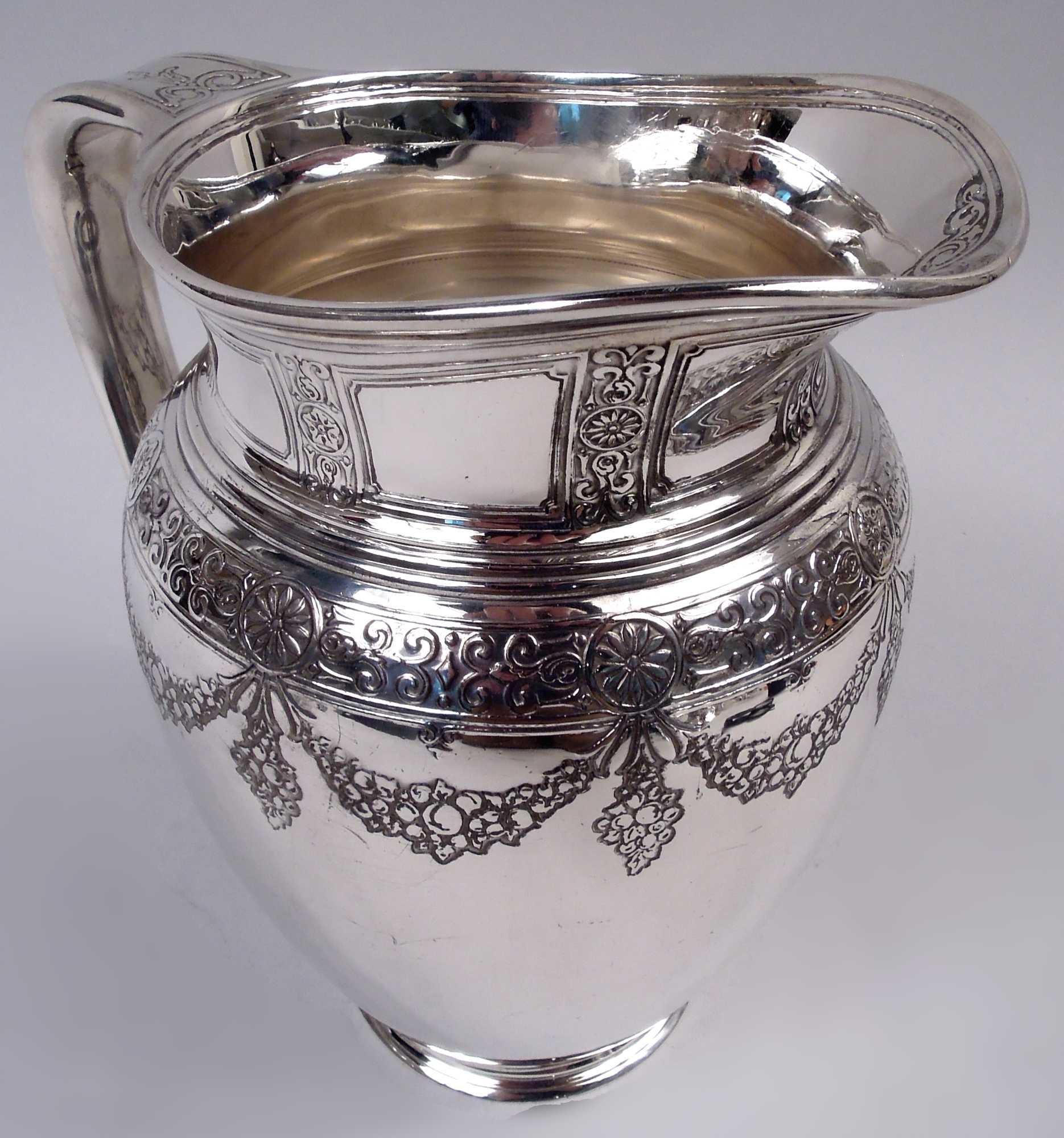 Americano Antica brocca d'acqua in argento Sterling Tiffany Edwardian Regency in vendita