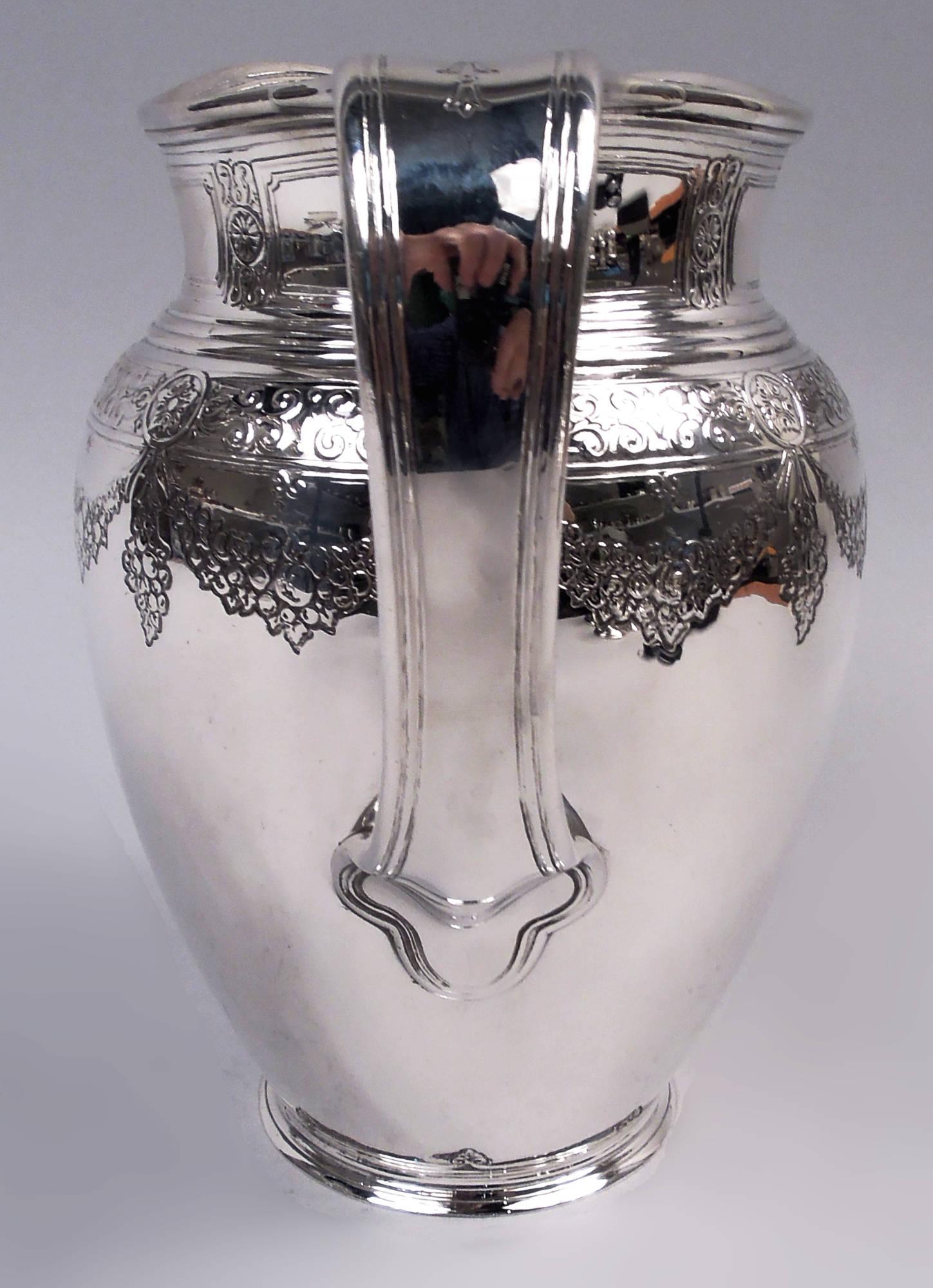 XX secolo Antica brocca d'acqua in argento Sterling Tiffany Edwardian Regency in vendita