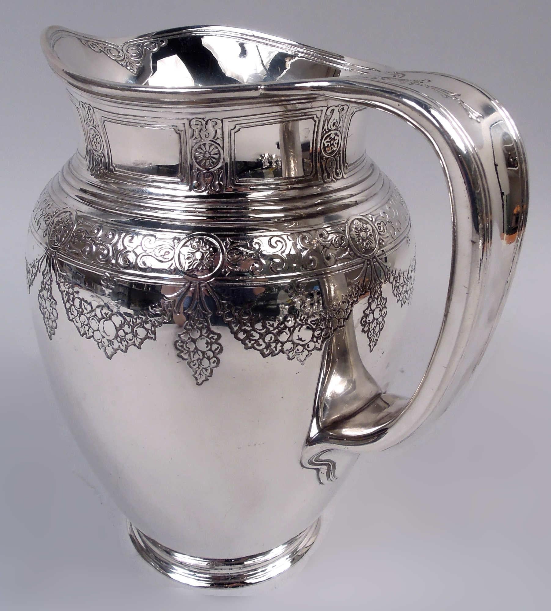 Argento 925 Antica brocca d'acqua in argento Sterling Tiffany Edwardian Regency in vendita
