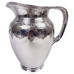 Ancien pichet à eau en argent Sterling Tiffany Edwardian Regency