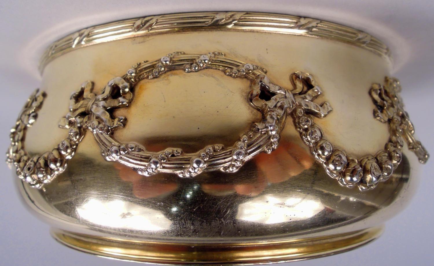 Inizio XX secolo Antico cofanetto in argento dorato rococò Tiffany Edwardiano in vendita