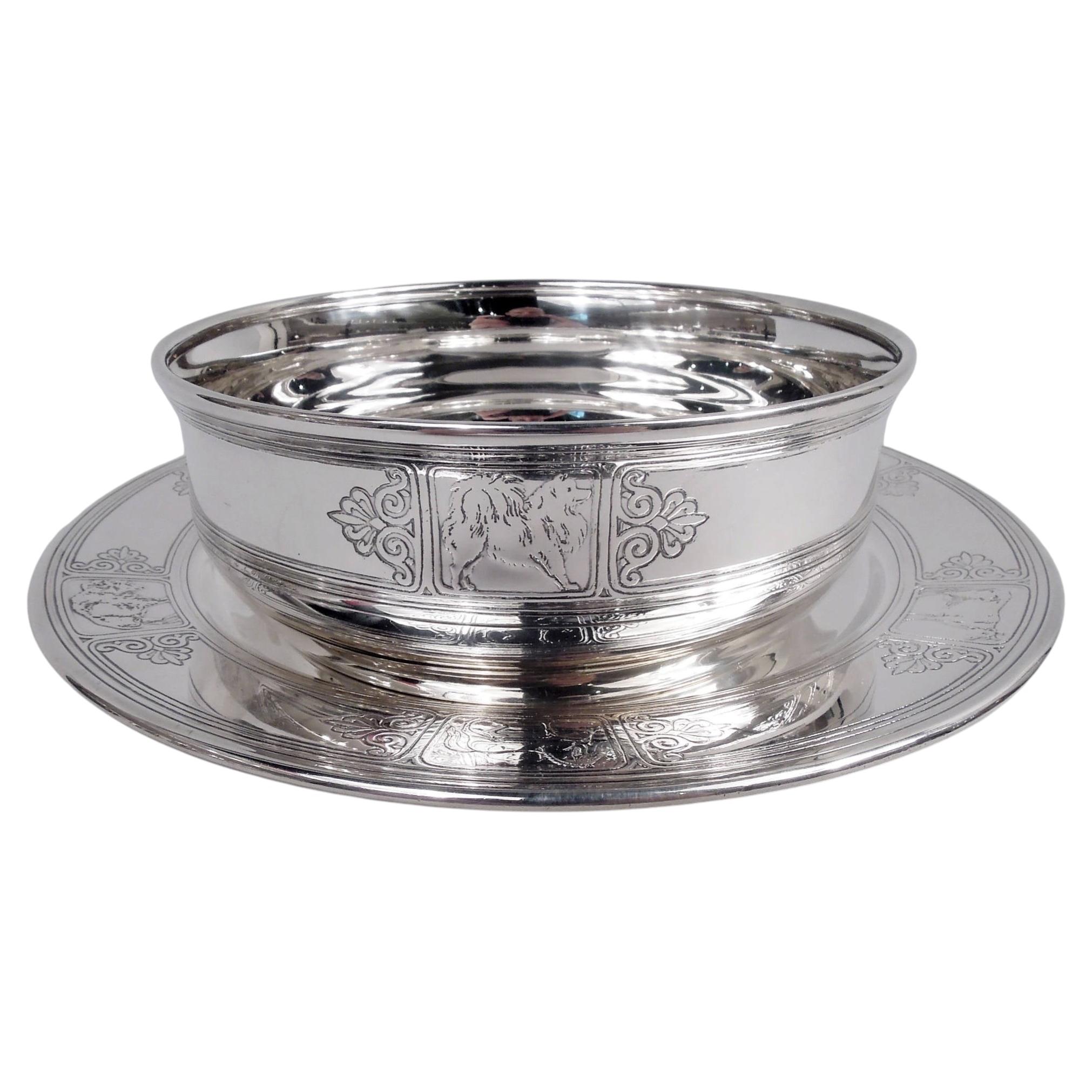 Antique Tiffany Edwardian Sterling Silver Baby Bowl & Plate