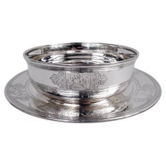 Antike Tiffany-Babyschale und -Teller aus Sterlingsilber im edwardianischen Stil