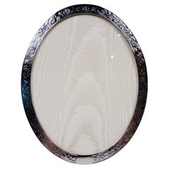 Antique Tiffany Edwardian Sterling Silver Oval Picture Frame