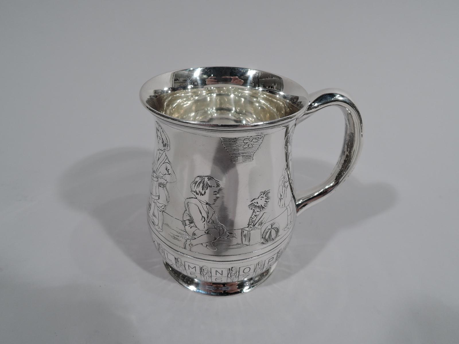 Antique Tiffany Edwardian Sterling Silver Patriotic Baby Cup In Excellent Condition In New York, NY
