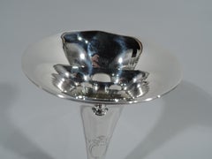 Antique Tiffany Edwardian Sterling Silver Trumpet Vase