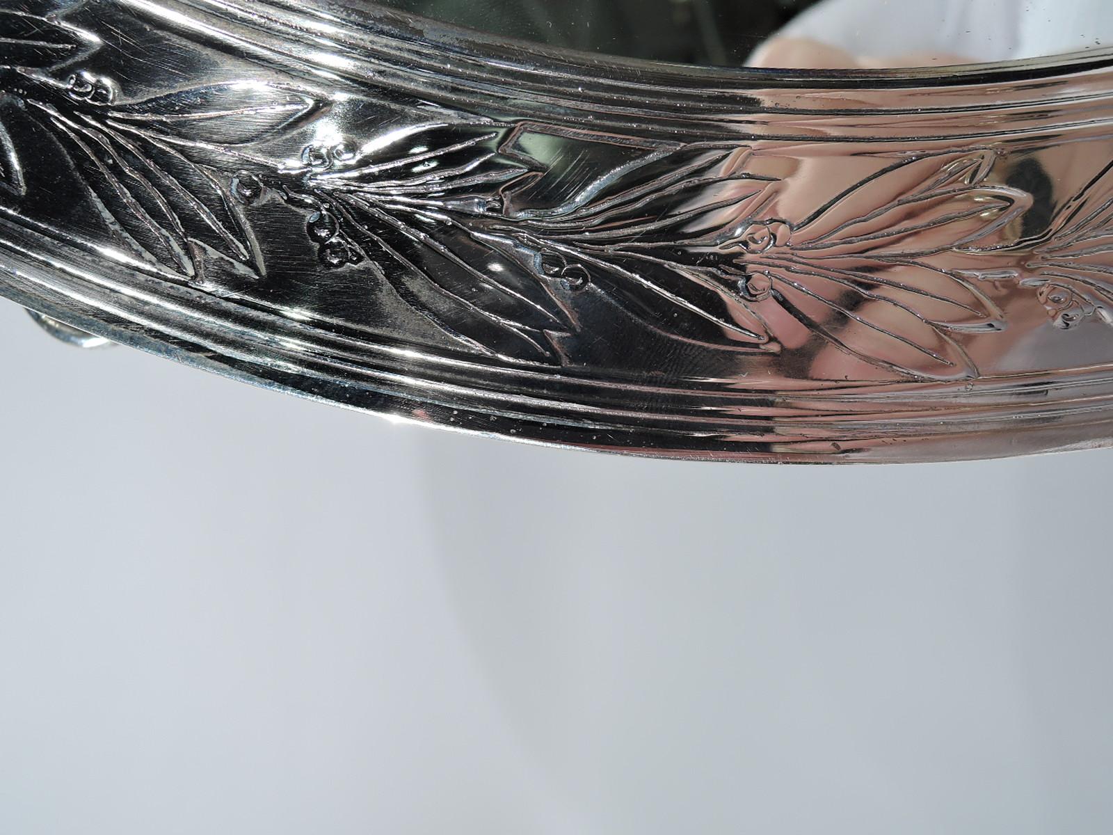 American Antique Tiffany Empire Revival Sterling Silver Table Mirror