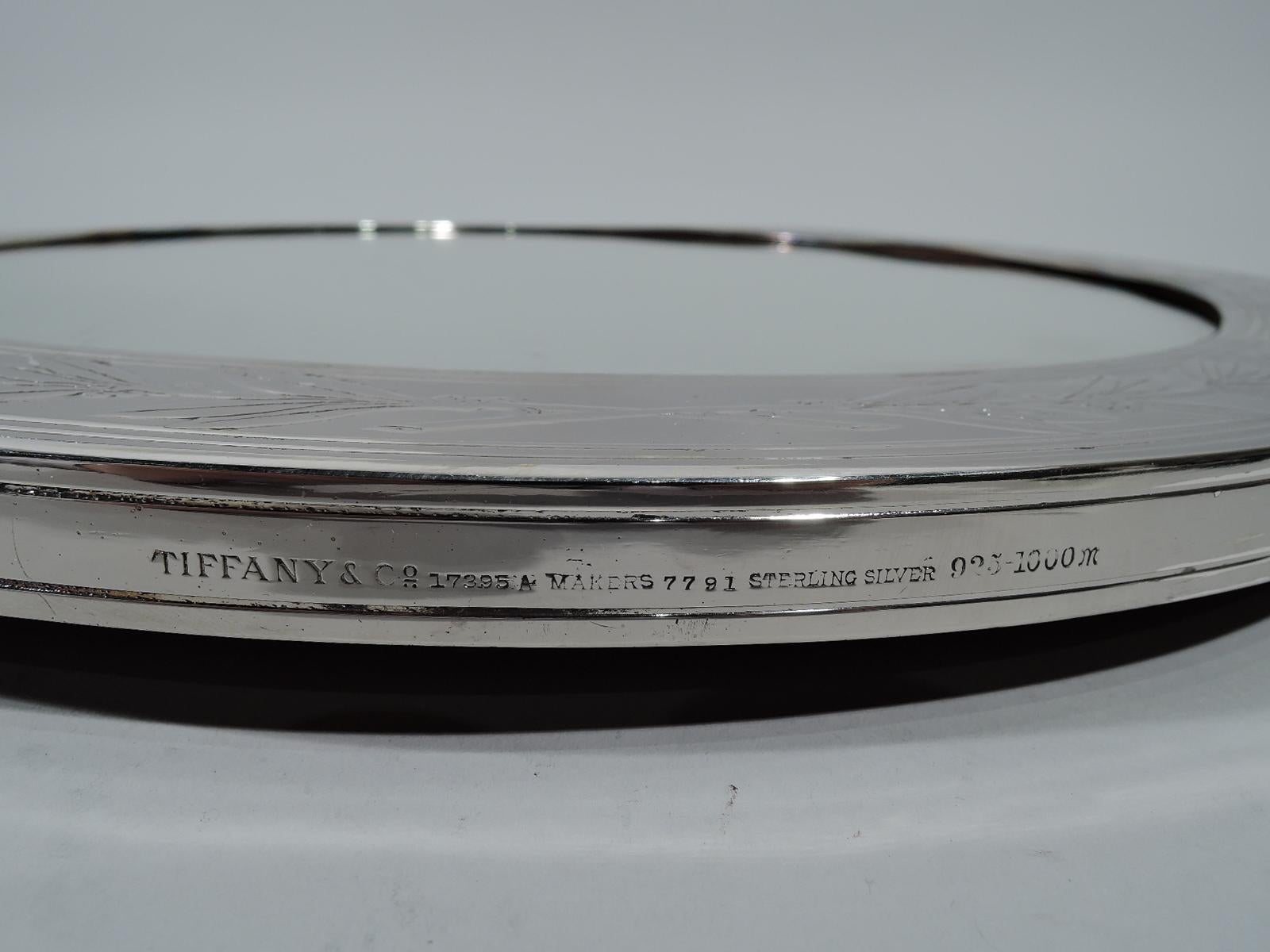 20th Century Antique Tiffany Empire Revival Sterling Silver Table Mirror