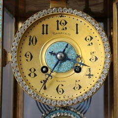 Antique Tiffany Enameled Crystal Regulator Clock circa 1900