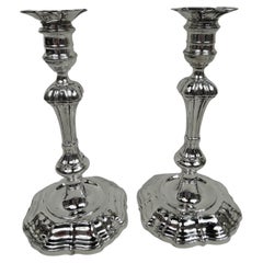 Antique Tiffany English Georgian-Style Sterling Silver Candlesticks