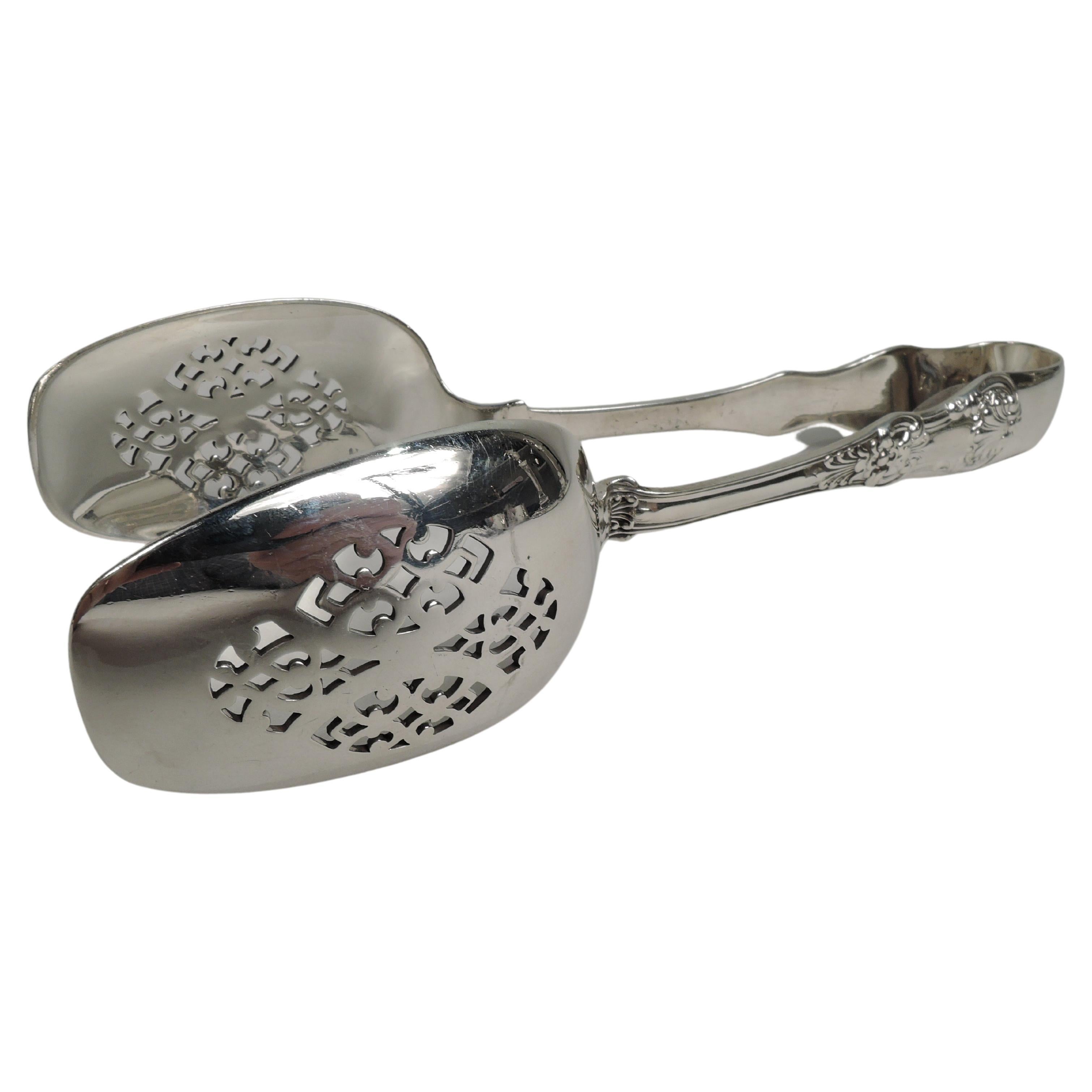 Tiffany and Co. Sterling Silver Ice Tongs in Saint James Pattern, circa 1900 For Sale at 1stDibs