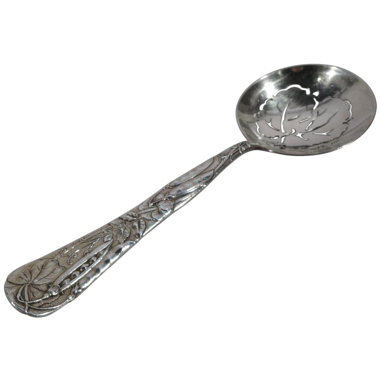 Antique Tiffany Fruits and Flowers Sterling Silver Pea Pod Pea Server