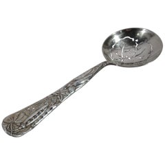 Antique Tiffany Fruits and Flowers Sterling Silver Pea Pod Pea Server