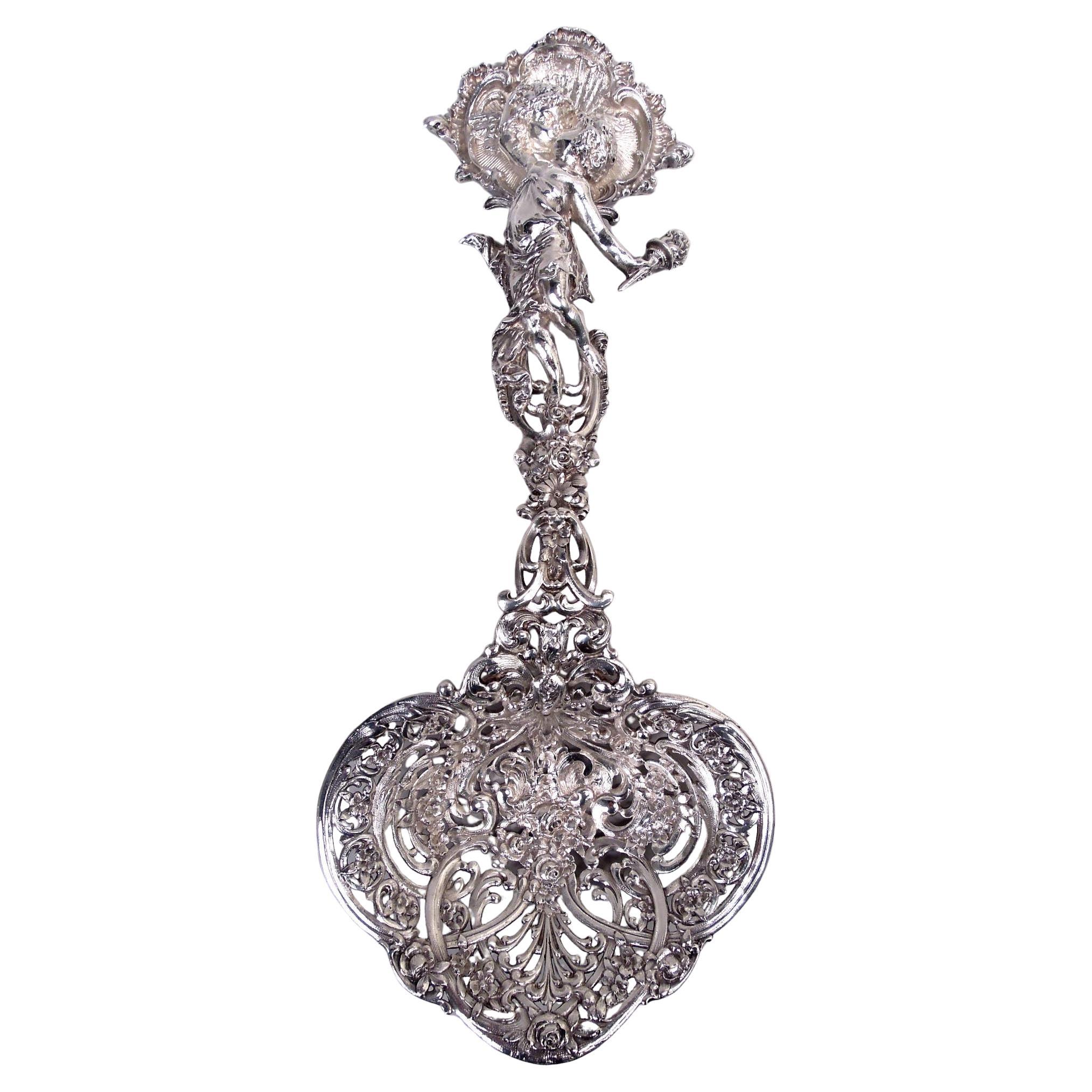 Antike Tiffany Bonbonschaufel aus Sterlingsilber, vergoldet, Gilded Age