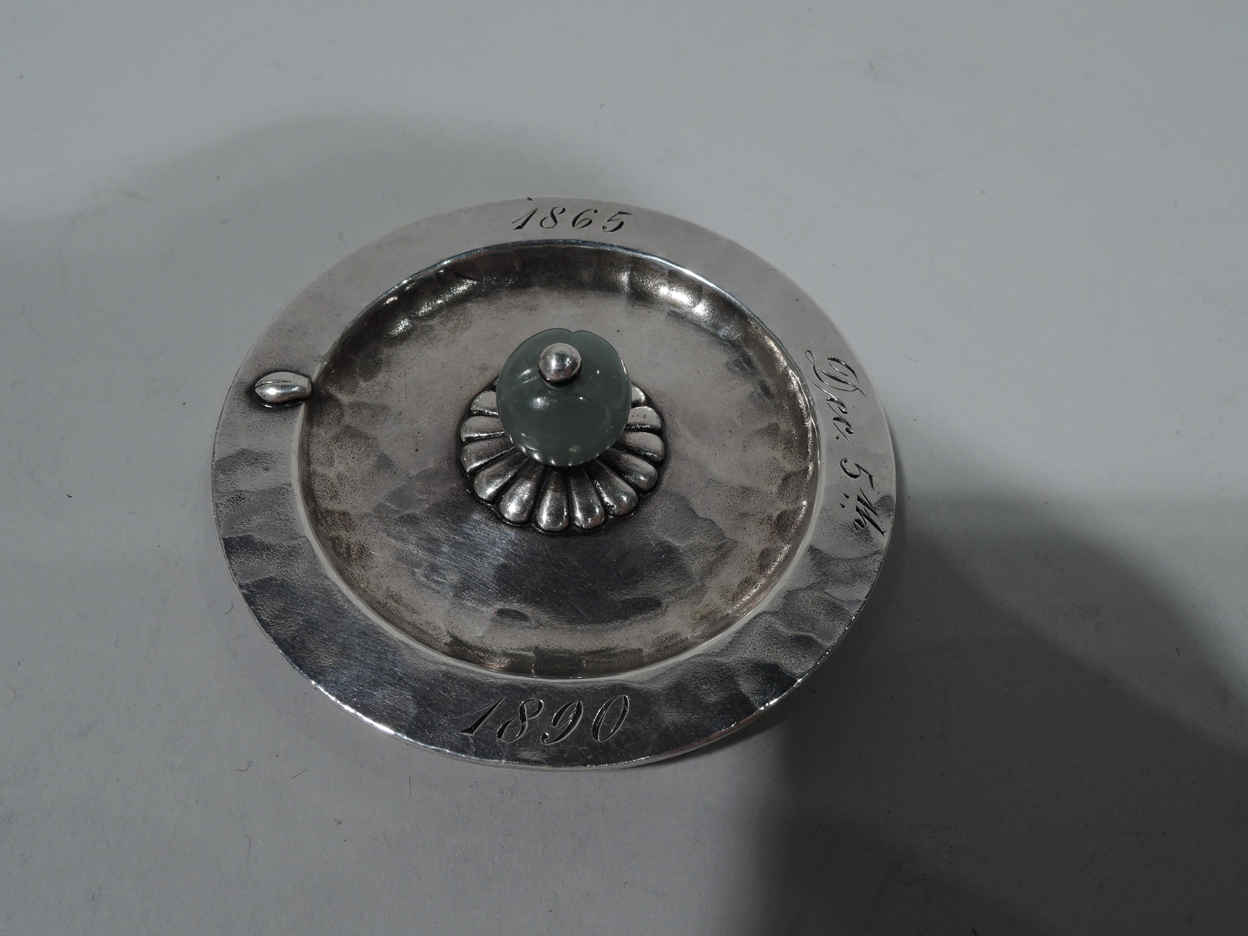 Antique Tiffany Japonesque Applied Hand-Hammered Sterling Silver Sake Pot For Sale 1