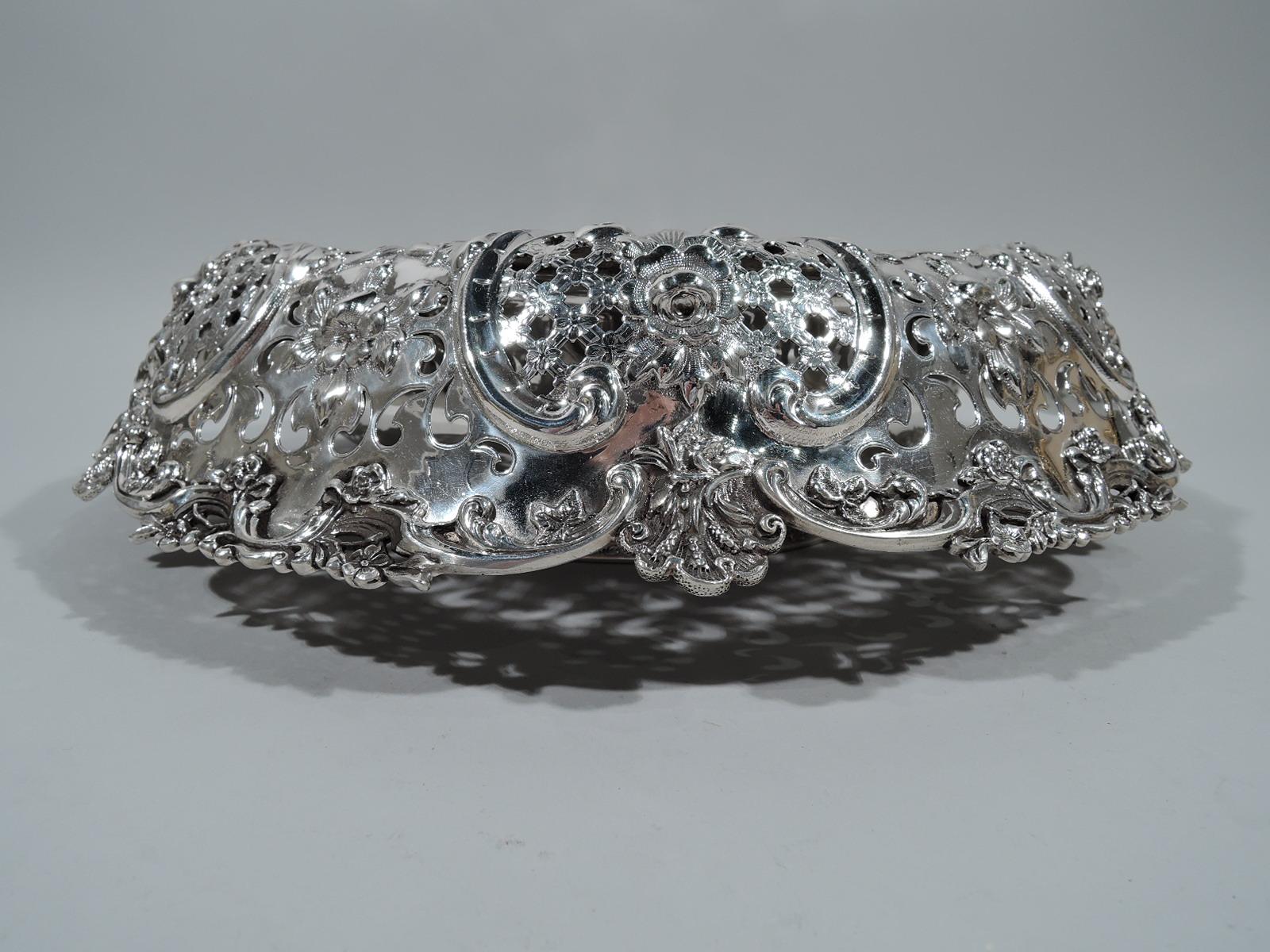 Edwardian Antique Tiffany Large and Fancy Sterling Silver Centrepiece Bowl
