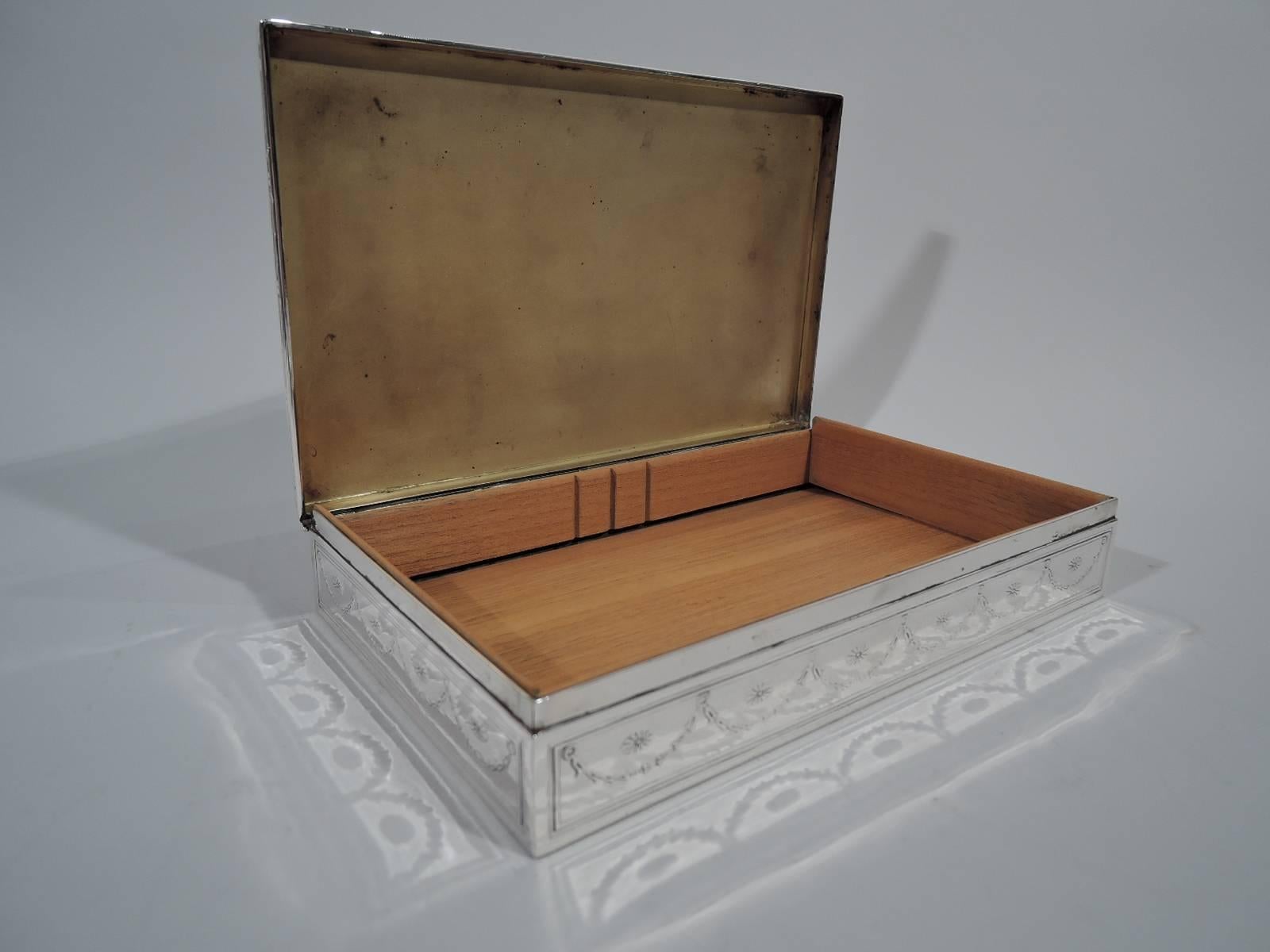 Antique Tiffany Neoclassical Sterling Silver Desk Box In Excellent Condition In New York, NY