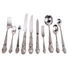 Antique Tiffany Renaissance Sterling Silver Dinner Set for 12