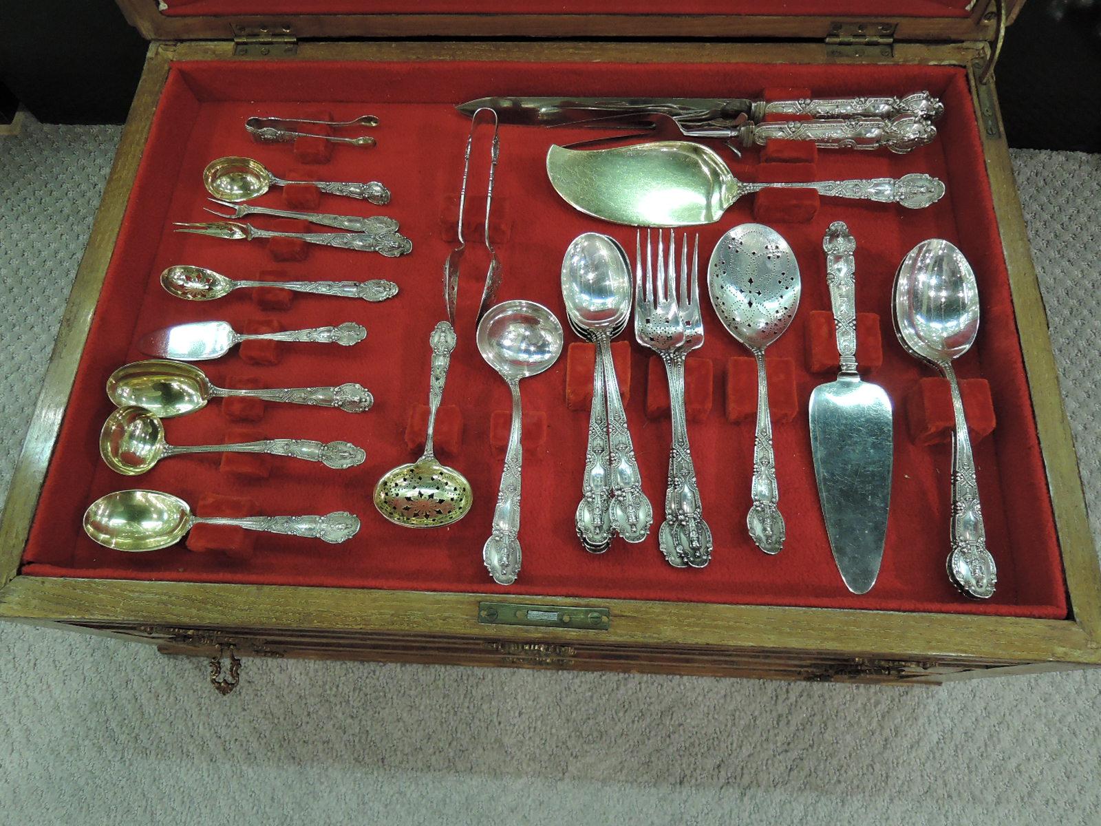 American Antique Tiffany Renaissance Sterling Silver Set for 12 with 170 Pieces