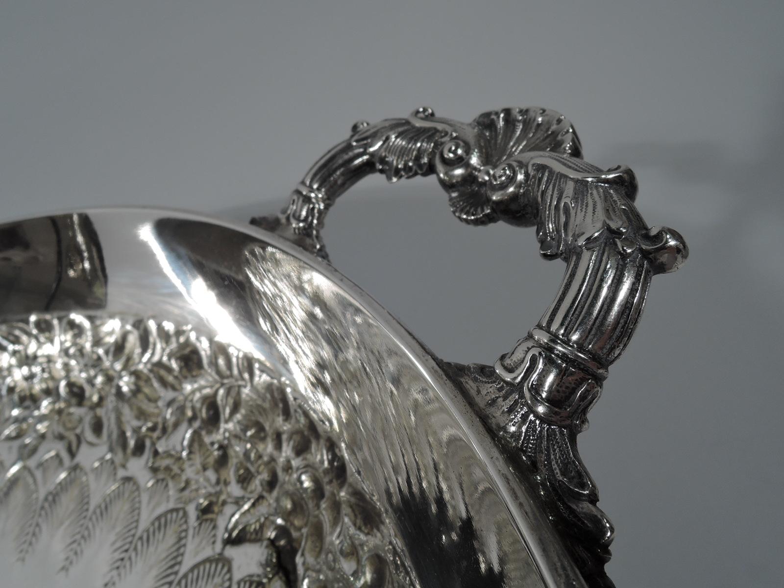 Greek Revival Antique Tiffany Repousse Sterling Silver Classical Centerpiece Kylix Bowl