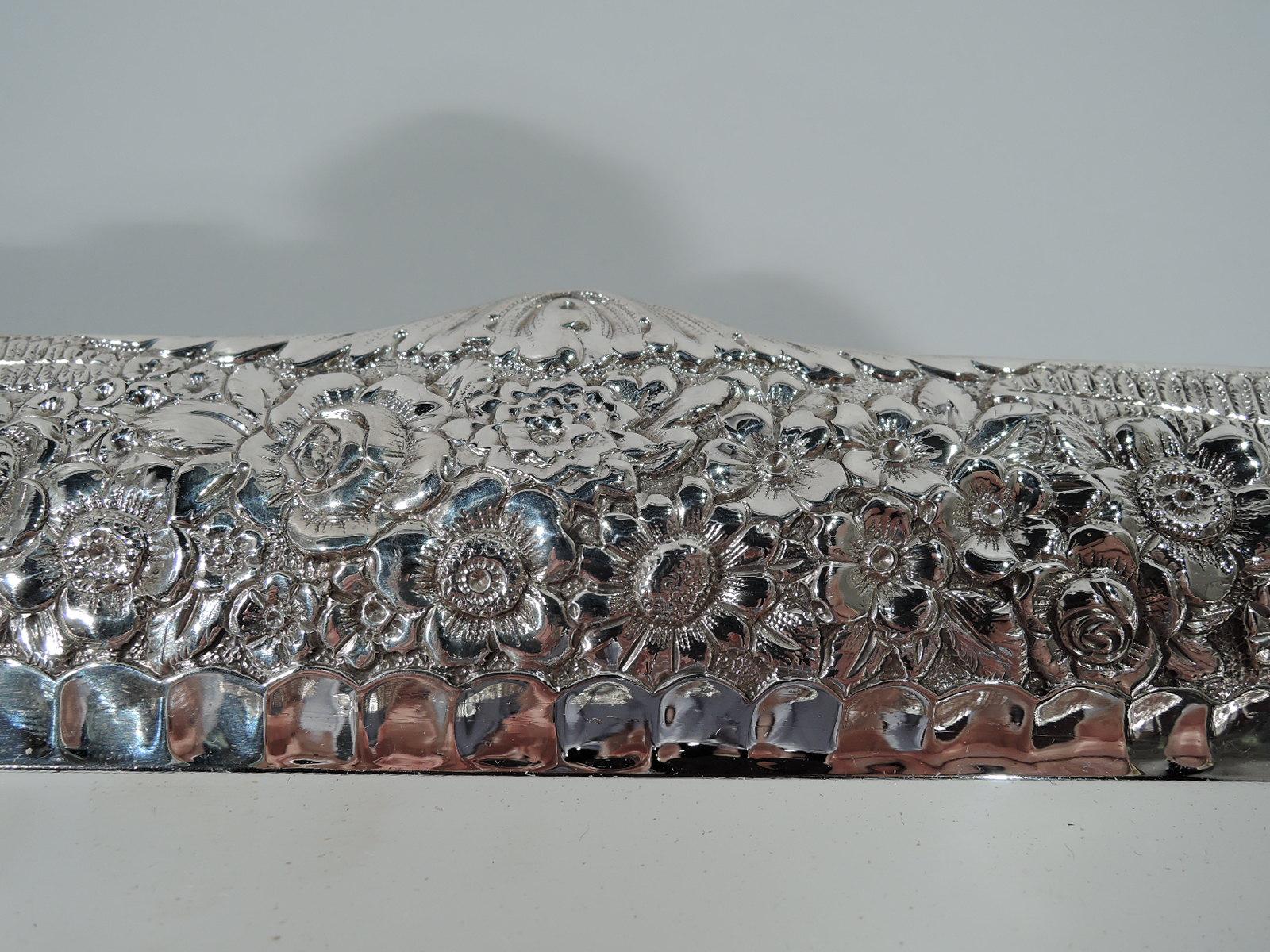 Repoussé Antique Tiffany Repousse Sterling Silver Tray