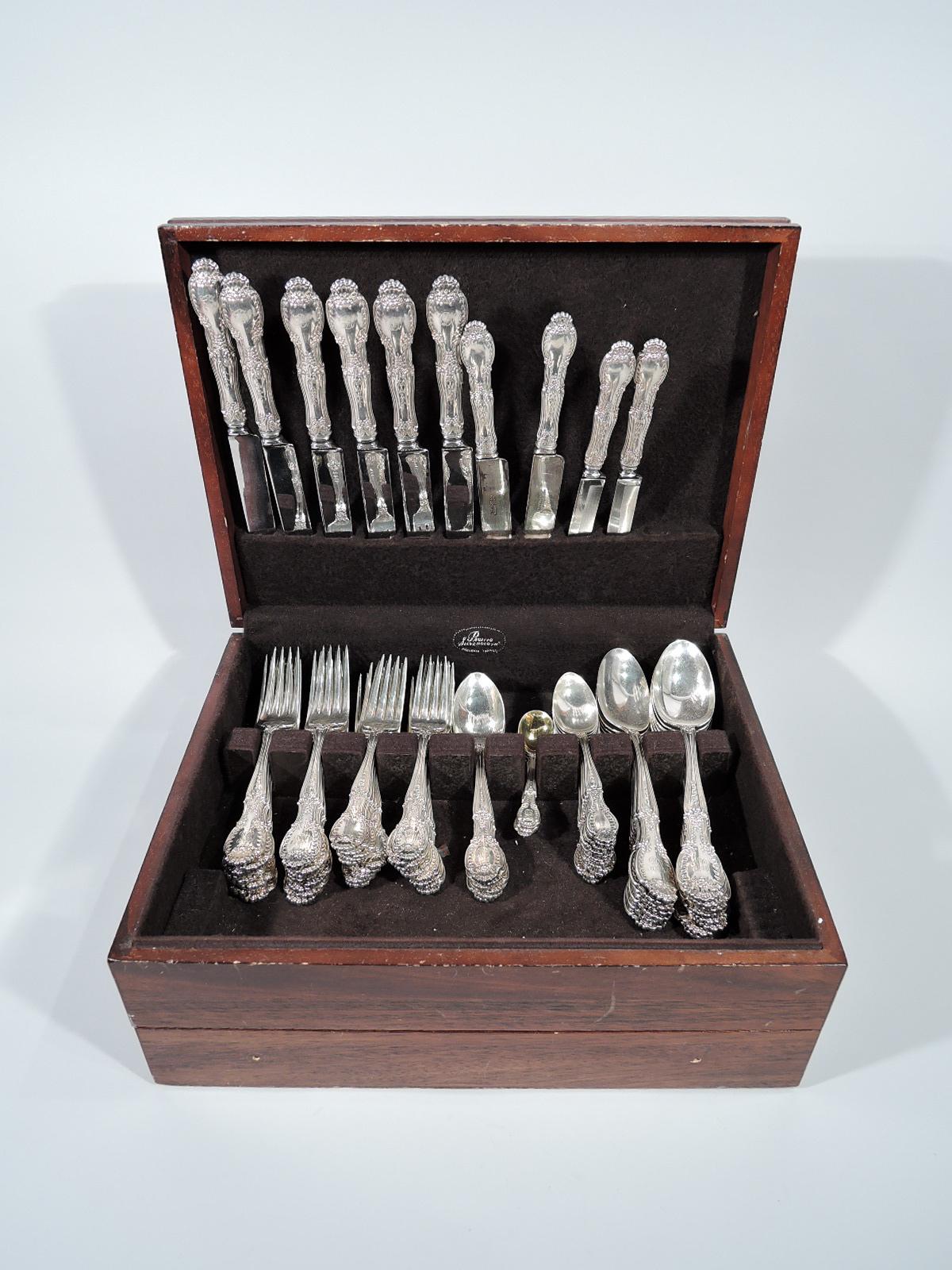 Antique Tiffany Richelieu Sterling Silver Set with 93 Pieces In Good Condition In New York, NY