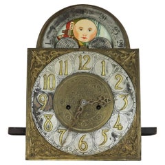 Antique Tiffany School Brass Tall Case Clock Works with Moon Phase Dial 19thC