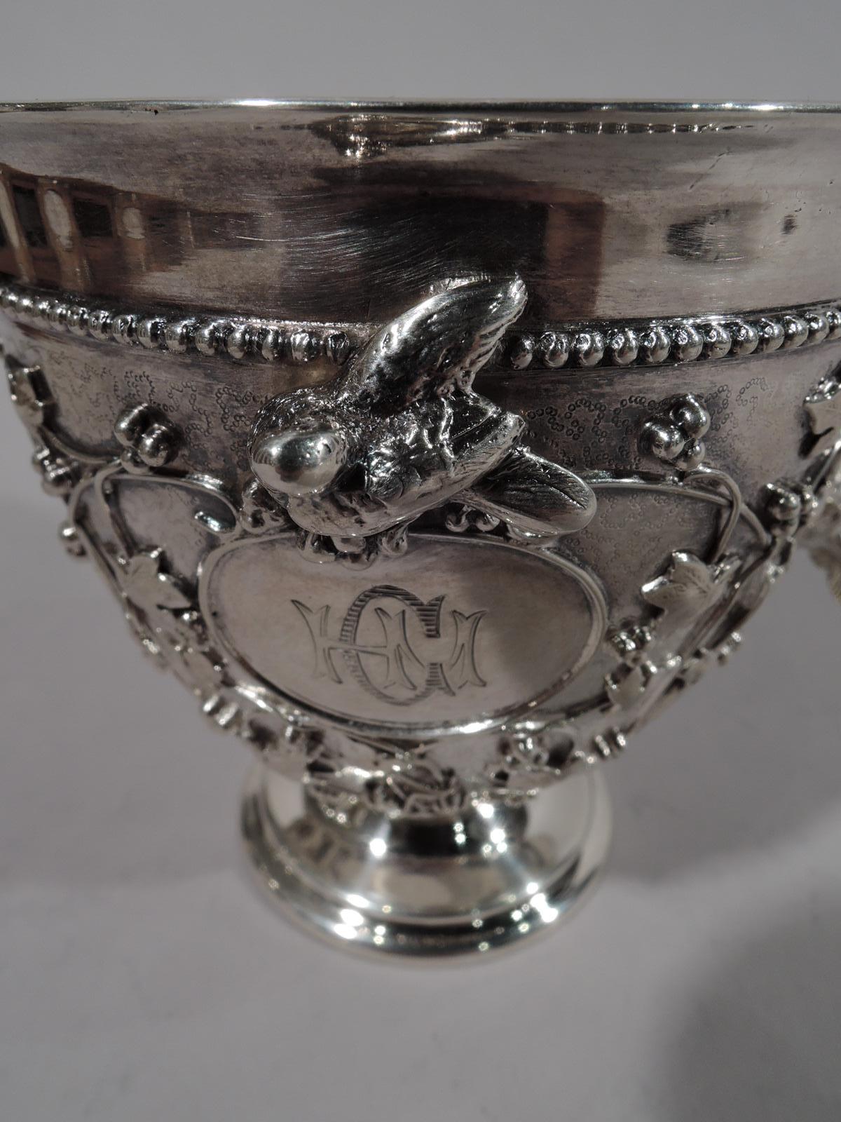 North American Antique Tiffany Sterling Silver Baby Cup in Fabulous Bird’s Nest