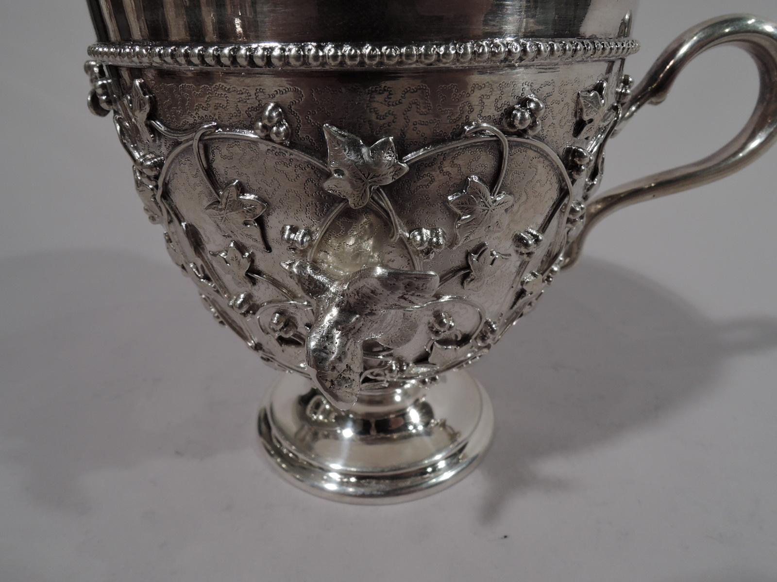 Antique Tiffany Sterling Silver Baby Cup in Fabulous Bird’s Nest In Excellent Condition In New York, NY